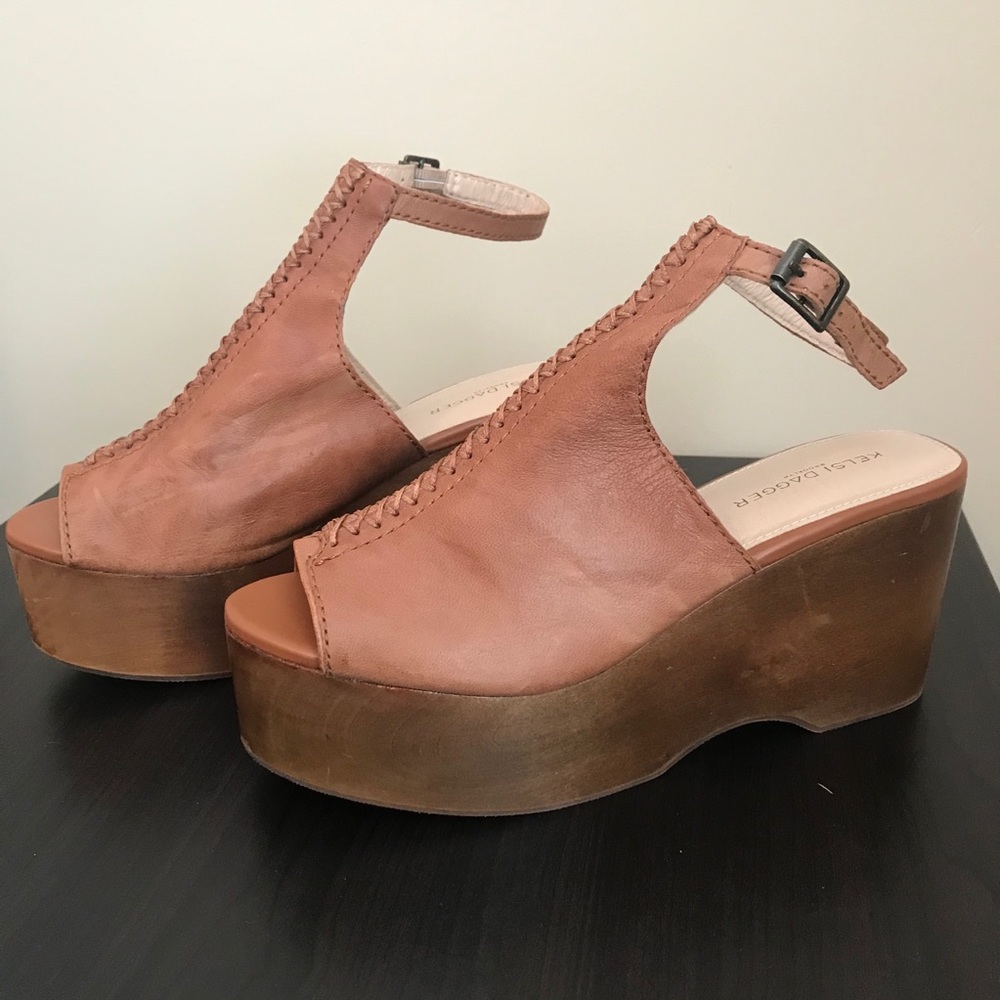 Kelsi Dagger Nova Wedge Platform Wedges Tan Brown